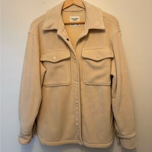Abercrombie & Fitch Women's Beige Corduroy Utility Jacket